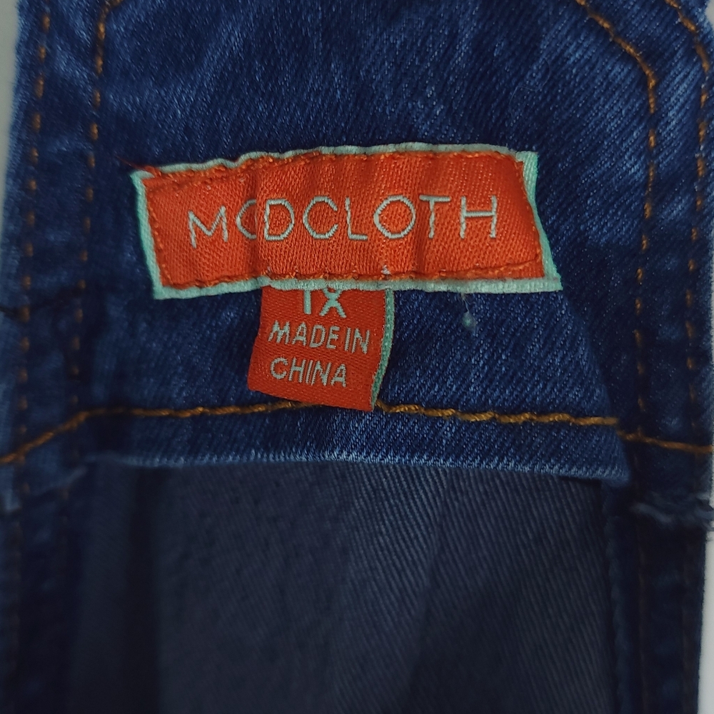 Modcloth Jean Overalls Straight Leg Stretch Size 1x - Picture 6 of 7